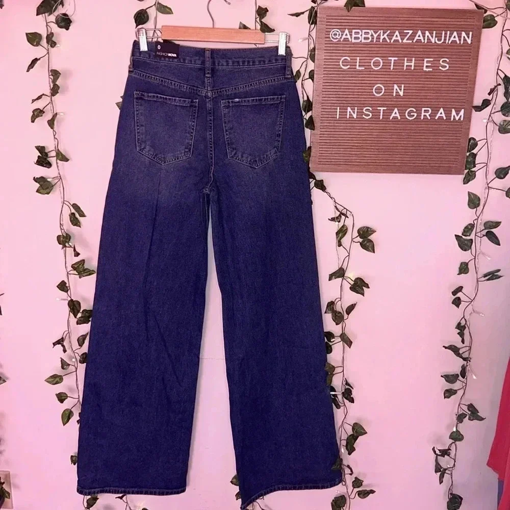 Fashion Nova “Chelsea Drop Waist Baggy Jeans” NWT